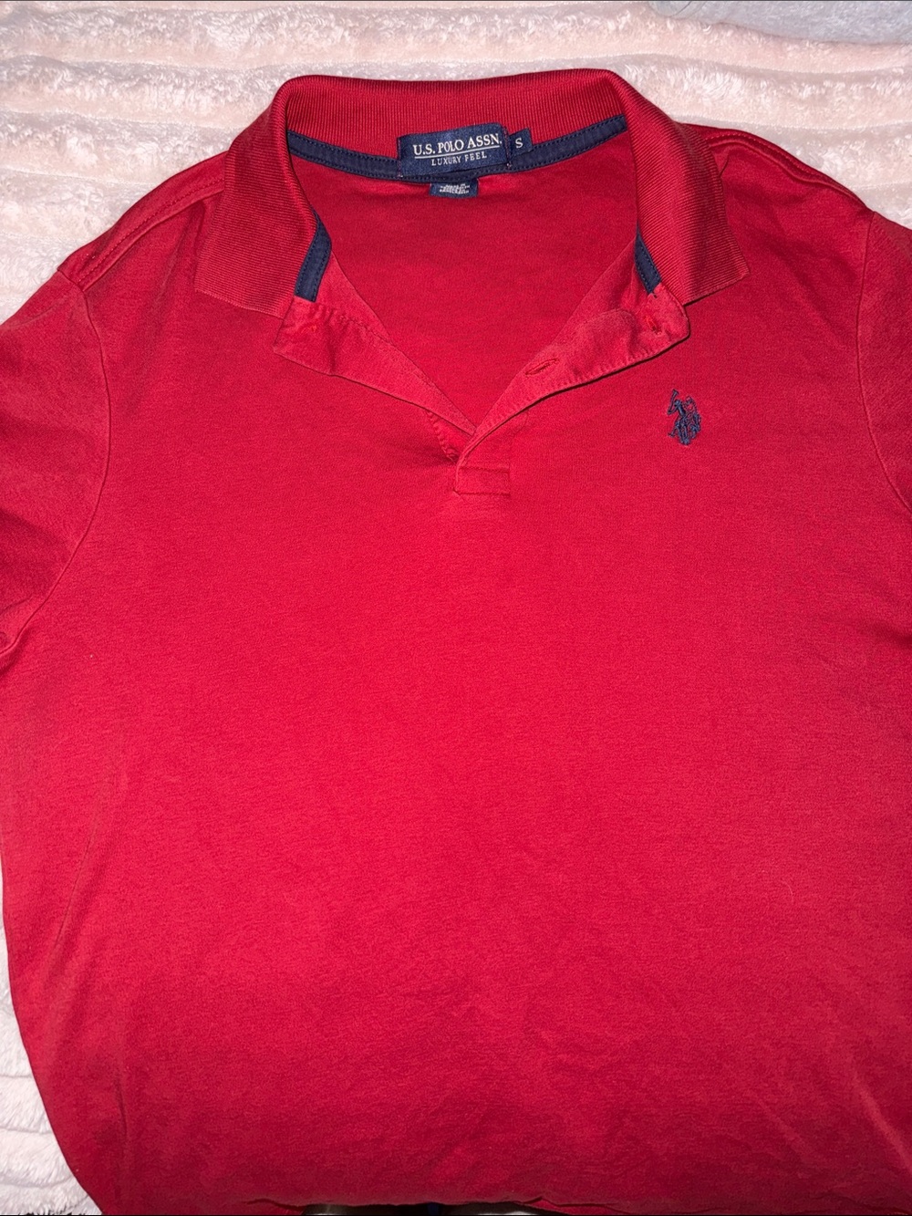 U.S. Polo Assn. Men's Red Polo with Navy Logo